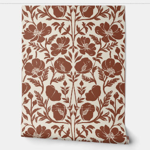 Papel Pintado Artes y Manualidades Painterly Poppy - Rojo Beige 