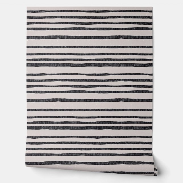 Papel Pintado Artista moderno: audaces franjas negras (Desenrollar)