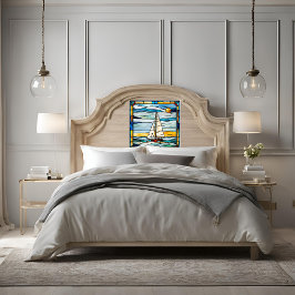 Papel Pintado Aspecto de vidrio manchado Despegue de barco de ve