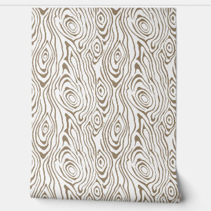 Papel Pintado Aspecto marrón y madera blanca