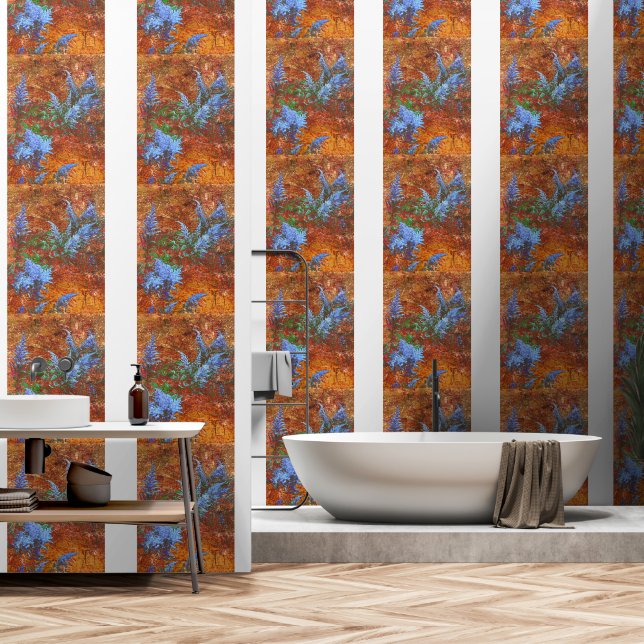 Papel Pintado Astilbe Dusty Blue a bordo (Baño)