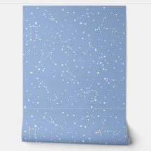 Astrology Pastel Blue White Stars Constellation 