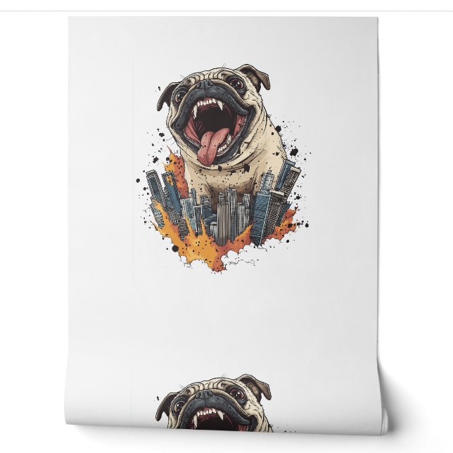 Papel Pintado Ataques de Pugzilla - Divertido perro monstruo (Desenrollar)