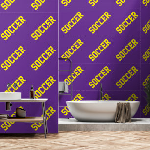 Papel Pintado Athletic Slant Amarillo Brillante Texto FÚTBOL Sob