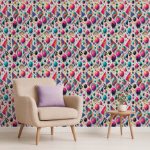 Papel pintado atrevido geométrico neón Memphis año