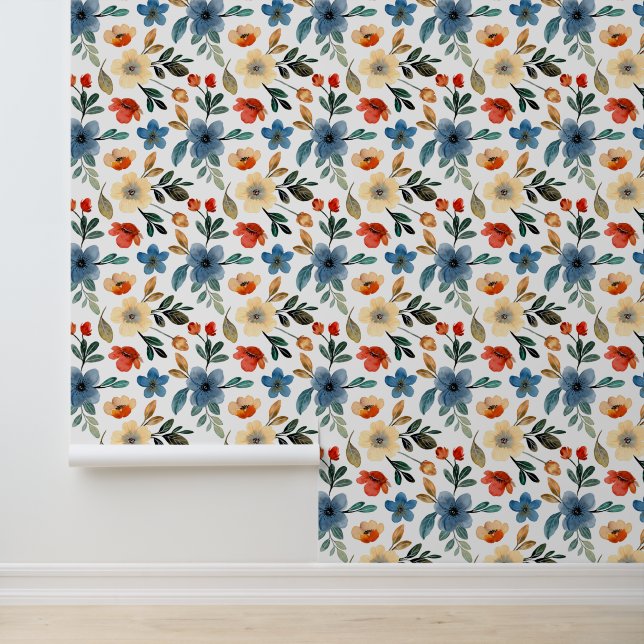 Papel Pintado Autumnal Charm: Rustic Floral (Solicitud)