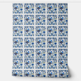 Papel Pintado Ave azul de Scandi, arte popular