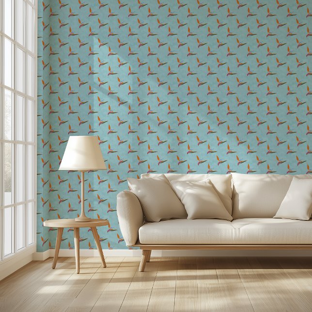 Papel Pintado Ave tropical Verde azulada moderna de Paraíso de m (Subido por el creador)