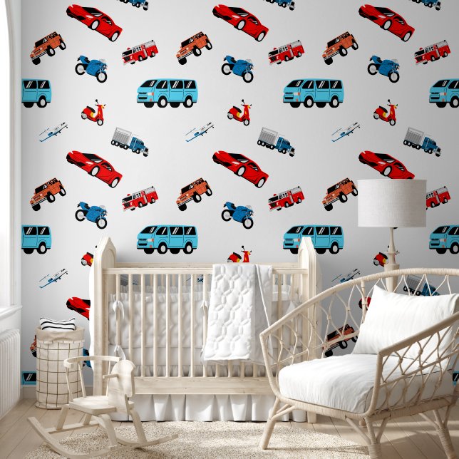 Papel Pintado Aventura de coches sobre ruedas (Niños)