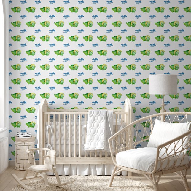 Papel Pintado Aventuras de dinosaurios lindos (Niños)