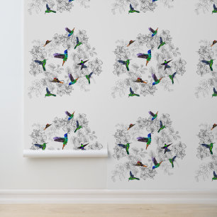 Papel Pintado Aves de primavera voladoras