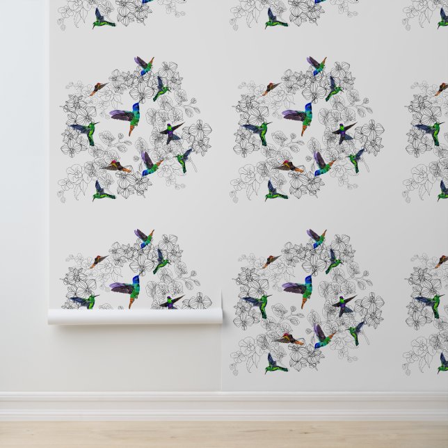 Papel Pintado Aves de primavera voladoras (Solicitud)