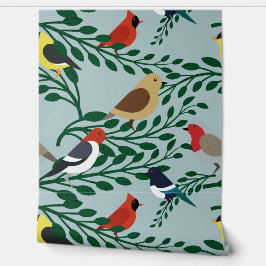 Papel Pintado Aves En Las Ramas