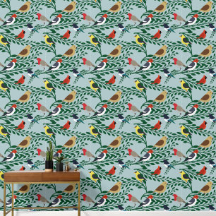 Papel Pintado Aves En Las Ramas