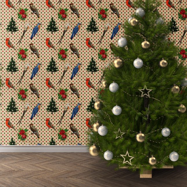Papel Pintado Aves Vintage Para Navidades (Subido por el creador)
