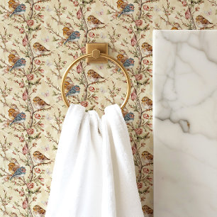 Papel Pintado Aves y ramas en crema