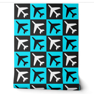 Papel Pintado Avión de aviones voladores de aviación geométrica 