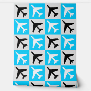 Papel Pintado Avión de aviones voladores de aviación geométrica 