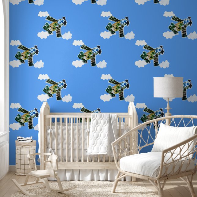 Papel Pintado Avión militar (Niños)