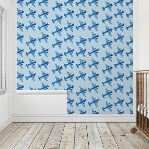 Papel Pintado Aviones azules