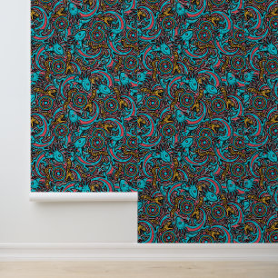 Papel Pintado Azteca Axolotl Xolotl Patrón Tribal mitología boho