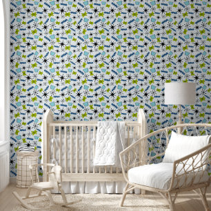Papel Pintado Azul atómico y verde