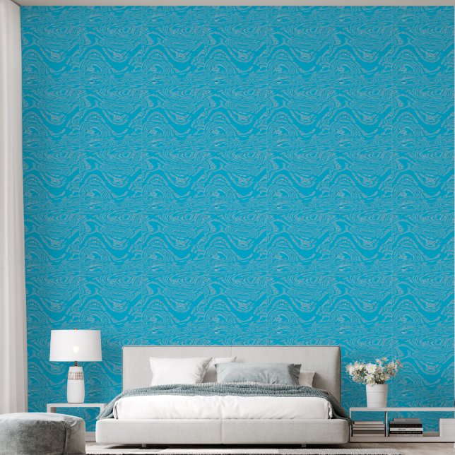 Papel Pintado Azul azul celeste angustiado (Dormitorio)