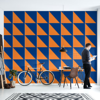 Papel Pintado Azul claro y Naranja