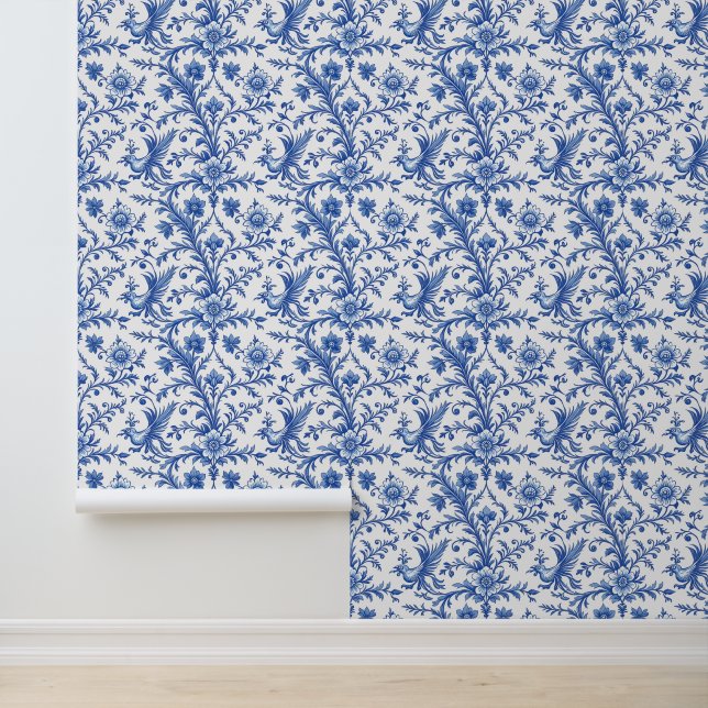 Papel Pintado Azul con aves mágicas (Solicitud)