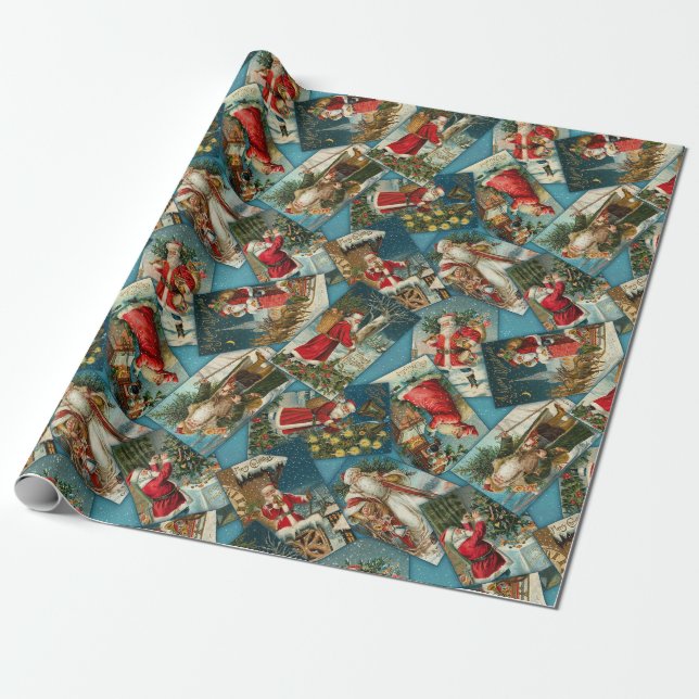 Papel pintado azul de Santa Scatter (Desenrollado)