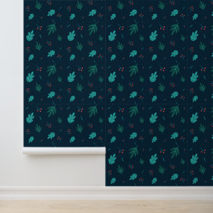 PAPEL PINTADO AZUL FLORAL