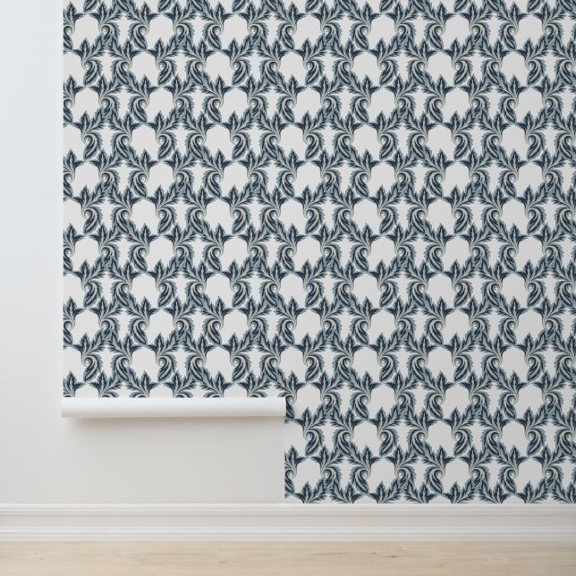 Papel Pintado Azul marino e marfil moderno (Solicitud)