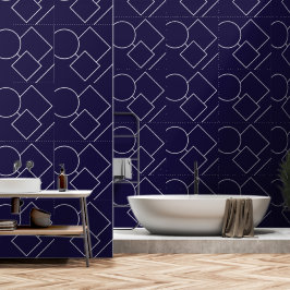 Papel Pintado Azul Medianoche y Moderno Chic Minimalista