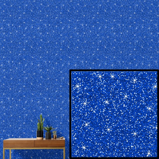 Papel Pintado Azul medio real con estrellas espumosas (Subido por el creador)