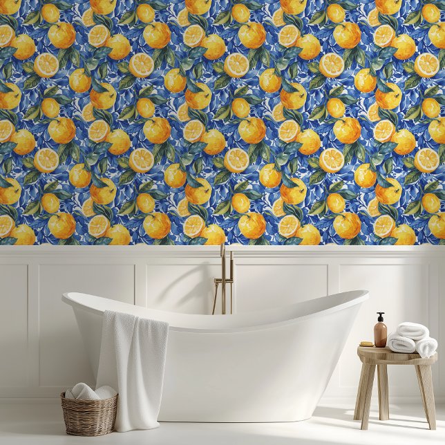 Papel Pintado Azul negrita Italia Positano Lemon (Subido por el creador)