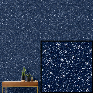 Papel Pintado Azul oscuro de la marina con estrellas espumosas