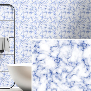 Papel Pintado Azul oscuro sobre marmol blanco