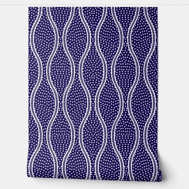 Papel Pintado Azul oscuro Tatewaku Same Komon (Desenrollar)
