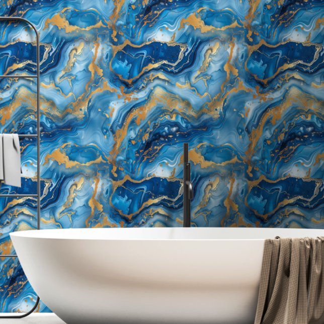 Papel Pintado Azul oscuro y oro marcado (Subido por el creador)