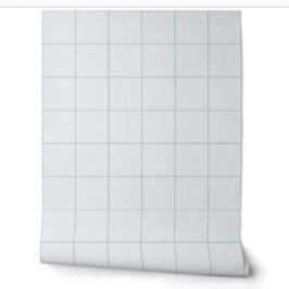 Papel Pintado Azul Polvo Cuadrícula Grande a Cuadros