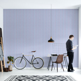 Papel Pintado Azul Polvoriento y Rosa Claro Fino Estampado Verti
