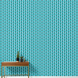 Papel Pintado Azul Redondo Geométrico