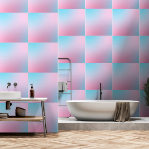 Papel Pintado Azul rosado Verde azulado contemporáneo