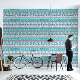 Papel Pintado Azul tribal