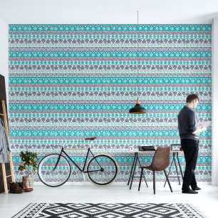 Papel Pintado Azul tribal