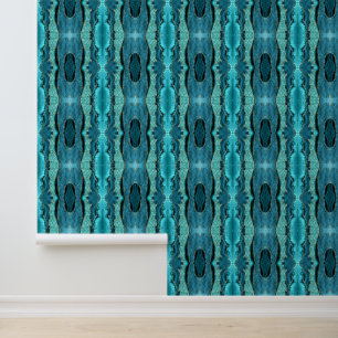 Papel Pintado Azul Turquesa Dorado Brillante Acuático Turquesa