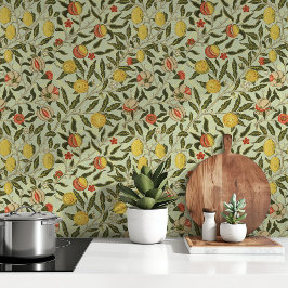 Papel Pintado Azul Verde azulado de citrus pomegranato botánico