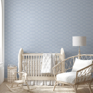Papel pintado azul y blanco a rayas