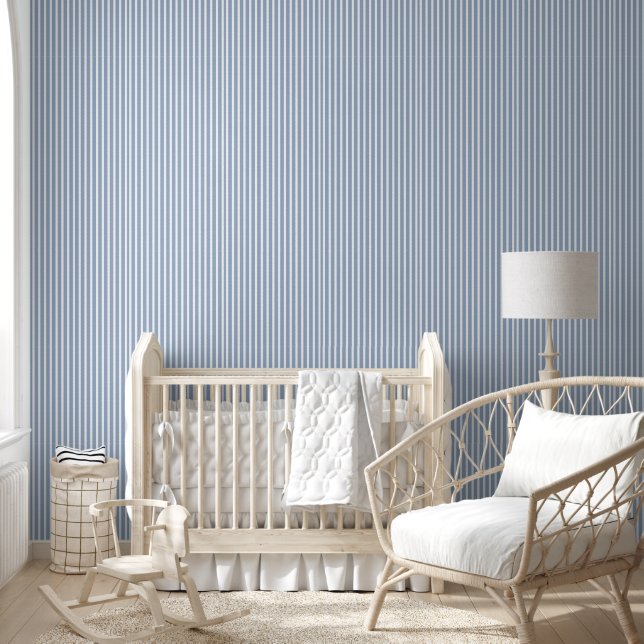 Papel pintado azul y blanco a rayas (Niños)