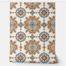 Azul y Terracota Floral Mediterráneo Vintage